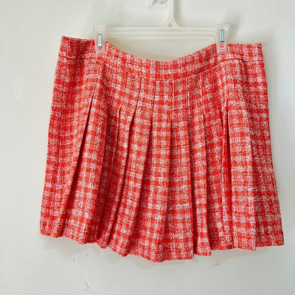 🎈HOST P 🎈 NEW ZARA Tweed Pleated Structured Mini High Waist Plaid Skirt, XXL - Picture 11 of 16